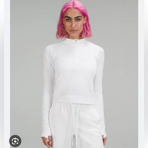 Lululemon Rest Less Cropped half zip size 4